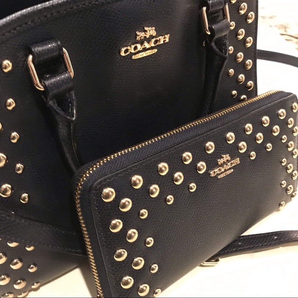 Navy Coach Handbag and Wallet